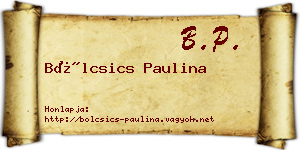 Bölcsics Paulina névjegykártya